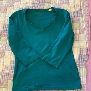 Teal V-Neck Women's Top